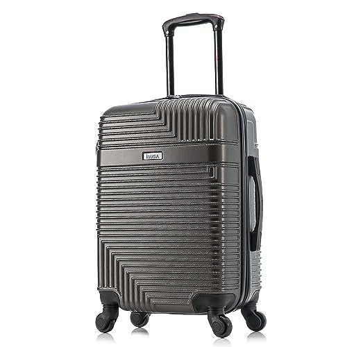 InUSA RESILIENCE Luggage with Spinner Wheels | Durable Lightweight Hardshell Spacious Travel Bag with Handle and Trolley | 20-Inch Carry On Small Luggage | Charcoal
