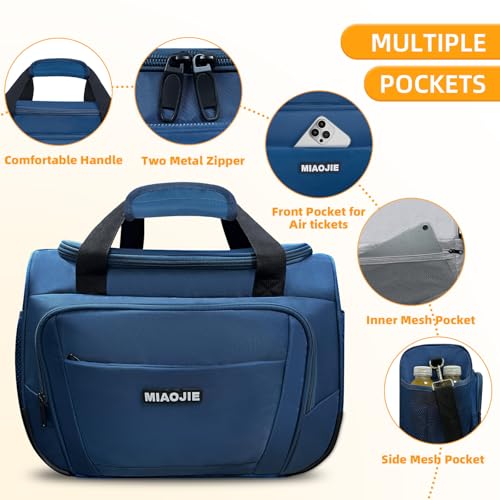 Underseat Carry On Luggage Lightweight Travel Tote Weekender Bag Overnight Duffle Bag for Travel, Travel Essentials Personal Item Travel Bag for Women and Men, Blue-16Inch