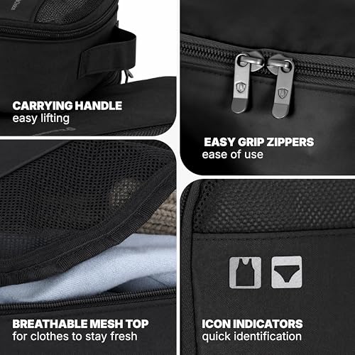 Traveler's Choice Cloverland Packing Cubes 5 Piece Set, Black