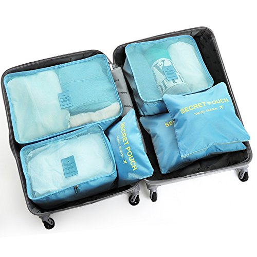 Rockland Barcelona Hardside 9-Piece Travel Gear Luggage Set, Silver, 3-Piece Set (22/24/28) (CF186-SILVER)