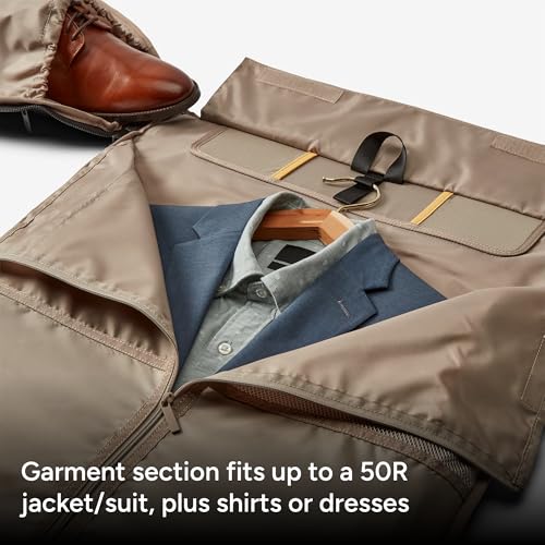 Halfday Convertible 2-in-1 Premium Garment Duffel Weekender Bag 45L: Wrinkle-Free Travel (Hanging Suit Compartment, Shoe Pockets, Trolley Sleeve), Balistic Nylon Carry-on, Jet