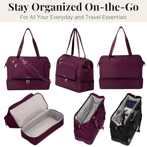 Modern Weekender - Lightweight 18"x15.7"x9.4" Duffel Carry-on Travel Bag for Women