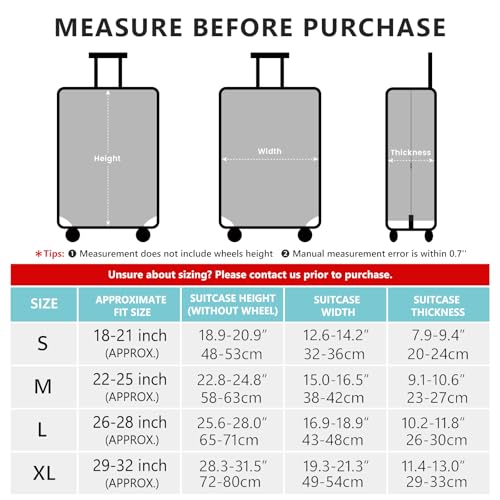 TRAVELKIN more than travel Luggage Covers For Suitcase Tsa Approved,Suitcase Cover Protector Fit 18-32 Inch Luggage