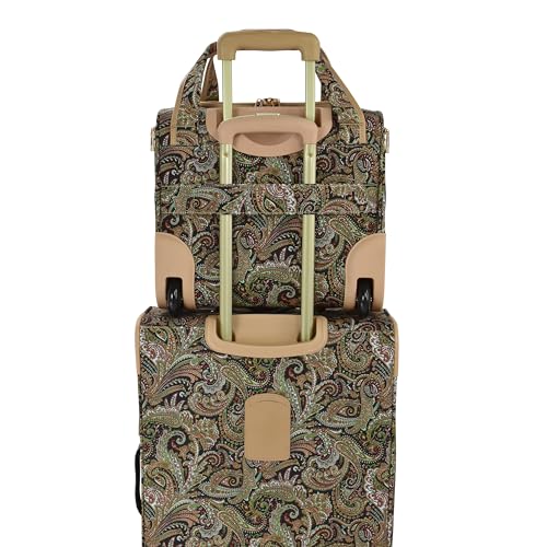 London Fog Mayfair 15 Inch under the Seat Bag, Black Sand Paisley