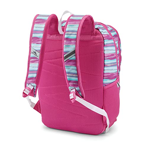 High Sierra Essential Backpack, Laptop Bookbag for Travel, Work, or School, Watercolor Stripes, One Size