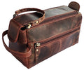 RUSTIC TOWN Leather Toiletry Bag – Stylish & Durable Ditty Kit with Water Resistant Lining – Travel Shaving Kit Organizer for Bathroom & Overnight Trips - Great Gift for Men & Women