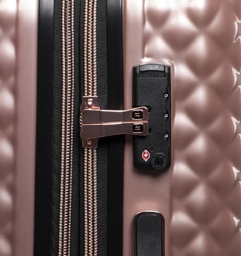 It Luggage Glitzy 31" Hardside Checked 8 Wheel Expandable Spinner, Metallic Rose Gold
