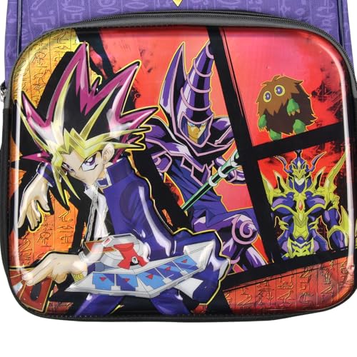 Bioworld Yu-Gi-Oh! 16" Molded Backpack Battle Ready Yugi Dark Magician Black Luster Soldier Character Travel Backpack