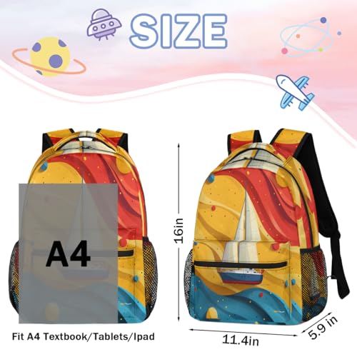 TropicalLife Nautica Sailboat Backpack Rucksack Travel Laptop Backpack Lightweight Computer Casual Daypack for Men Women