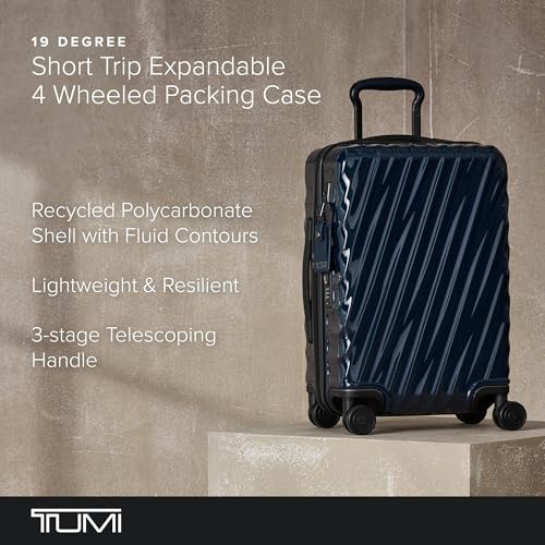 TUMI - 19 Degree Medium Expandable Checked Packing Case - 4-Wheeled Luggage - Hard Shell Suitcase - 26.0" X 17.5" X 10.0" - Navy
