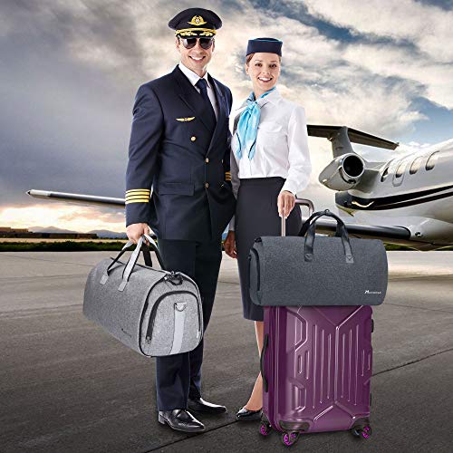 Convertible Garment Bag with Shoulder Strap, Modoker Carry on Garment Duffel Bag for Men Women - 2 in 1 Hanging Suitcase Suit Travel Bags