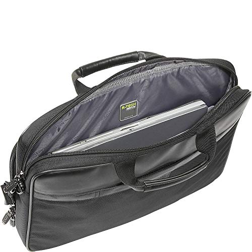 Kenneth Cole Reaction Urban Traveler Slim 18.4" Laptop Sleeve Top Zip Computer Portfolio Bag, Black