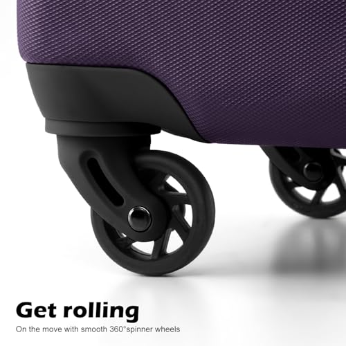Coolife Luggage 3 Piece Set, Lightweight Durable Hardshell Suitcase set with 360° Spinner Wheels, TSA-approved Lock, Checked Family Travel Luggage sets, 20/24/28 Inch, Purple