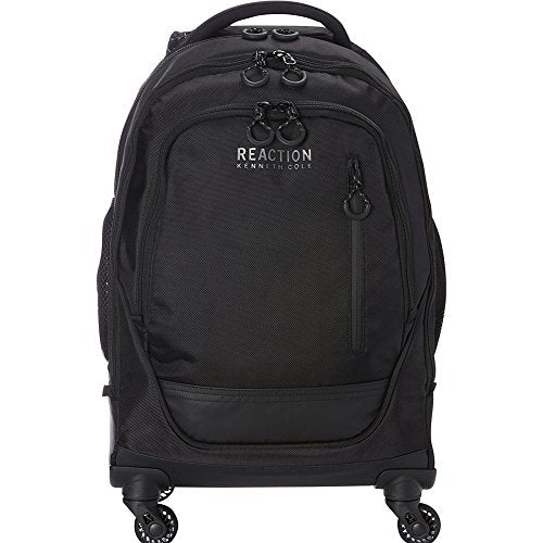 Kenneth Cole REACTION 17" Polyester Dual Compartment 4-Wheel Laptop Backpack, Black