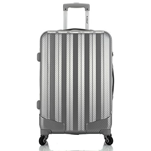 Rockland Barcelona Hardside 9-Piece Travel Gear Luggage Set, Silver, 3-Piece Set (22/24/28) (CF186-SILVER)