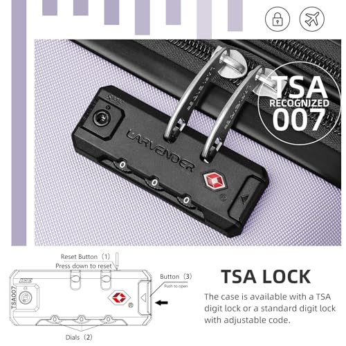 Luggage Sets 6 Piece, Expandable Luggage Set Clearance for Women, Suitcases with Wheels, Hardside Hard Shell Travel Luggage with TSA Lock (Lavender Purple, 6pcs)