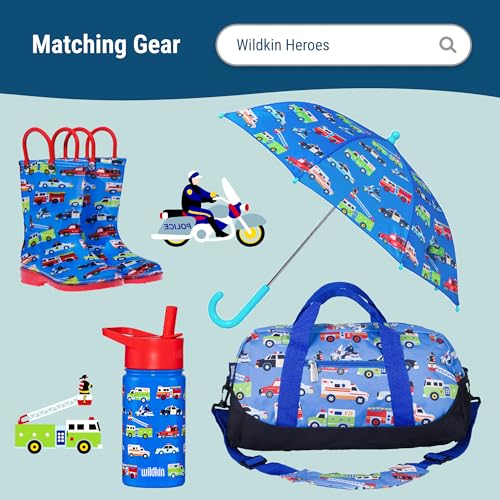 Wildkin Kids 16 Inch Rolling Luggage for Boys & Girls – Lightweight Carry-On Suitcase with Telescoping Handle & Rolling Wheels for School, Travel & Overnight Trips, Ages 3–7 – Heroes