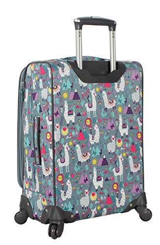 Lily Bloom Luggage Carry On Expandable Design Pattern Suitcase For Woman With Spinner Wheels (Llama Mama, 20in)