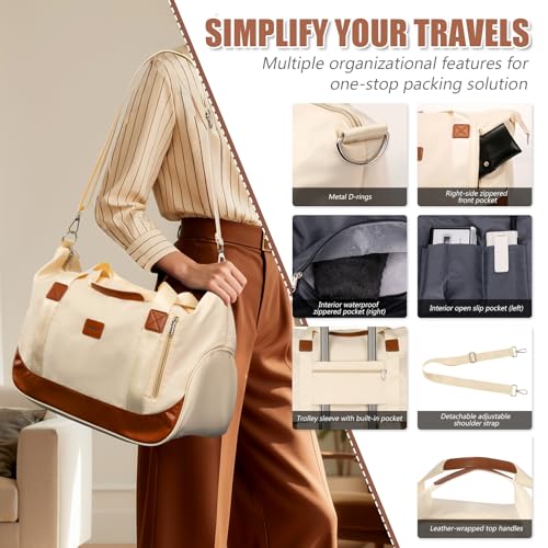 Luggage Sets 5 Piece with TSA Lock Spinner Wheels, Unisex Hard Case ABS Suitcase Set, Hardshell Lightweight Waterproof Travel Hardside Suitcases with Wheels for Women Men,Beige