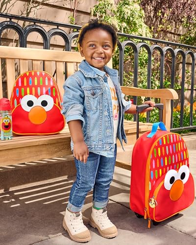 Skip Hop x Sesame Street Toddler Kids Carry-On Rolling Luggage with Wheels, Age 3y+ - Elmo