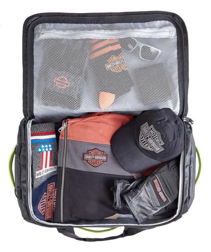 Harley-Davidson Nomad Water-Resistant Polyester Duffel Bag - Black/Lime