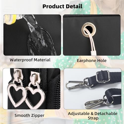 JANKS Small Crossbody Bags for Women Mini Cell Phone Purses with Crossbody Strap Phone Wallet Purses Shoulder Bag Nylon Arm Bag