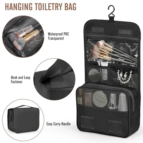 Veken 10 Set/8 Set Packing Cubes for Travel Essentials,Anti-Wrinkle Buckled Suitcase Organizer for Shoe & Toiletry Bag,Carry On Luggage Bag for Airplane & College Dorm Room Accessories,Women Men Gifts