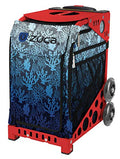 ZUCA Blue Reef Deep Sea Sport Insert Bag and Red Frame with Flashing Wheels
