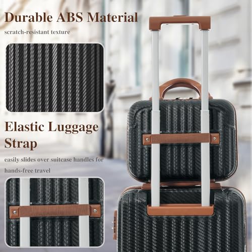 Merax 6-Piece Hardshell Luggage Set with Spinner Wheels | Lightweight ABS Suitcases with TSA Locks Carry-On & Checked Travel Luggage for Family