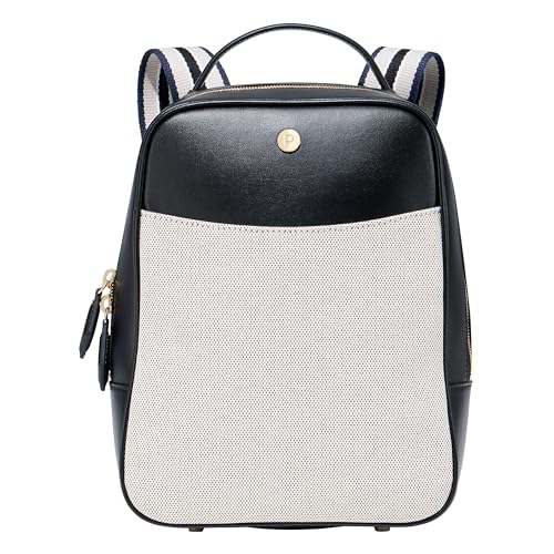 Paravel Cabana Backpack | Made with Recycled Canvas Material & Vegan Leather | Fashionable Daily Use Backpack | Domino Black