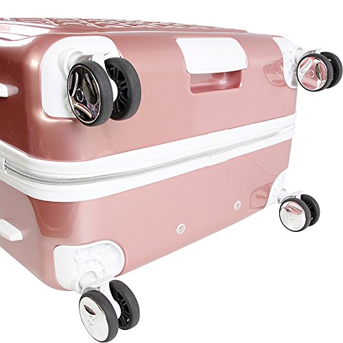 BEBE Women's Luggage Stella 29" Hardside Check in Spinner, Telescoping Handles, Rose Gold, One Size