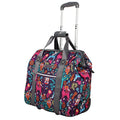 Lily Bloom Designer Under the Seat Tote Cabin Luggage Collection - 15 Inch Patterned Carry on Bag For Women - Lightweight Suitcase with 2 Rolling Wheels (Wildwoods)