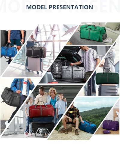 Gonex 150L Large Foldable Travel Duffle Bag with Shoes Compartment, Packable Lightweight Water Repellent Duffel Bag for Camping Gym Weekender Bag Deep Blue