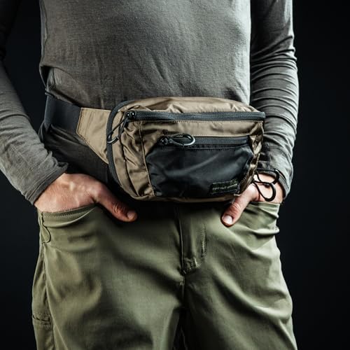 Eberlestock Bando Bag - Tactical Mens Fanny Pack w/Adjustable Waist Belt, Zippered Pockets, Compact Lightweight Belt Bag, Everyday Hip Pouch for Travel Outdoor Running Hunting, Black