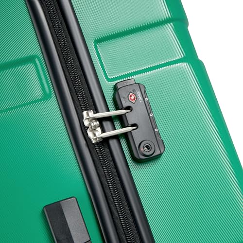 United Colors of Benetton Now! Hardside Luggage with Spinner Wheels, Green, Checked-Large 27 Inch