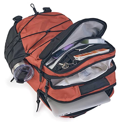 Harley-Davidson Lightweight Water-Resistant Racing Bungee Backpack - Rust Orange