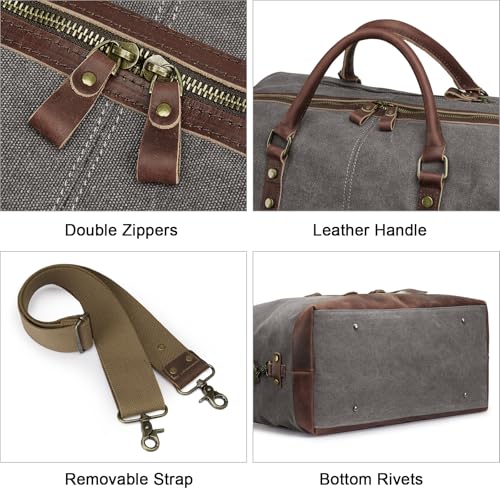 S-ZONE Duffle Bag for Travel Canvas Duffel Bag Carry on Weekender Bag for Men