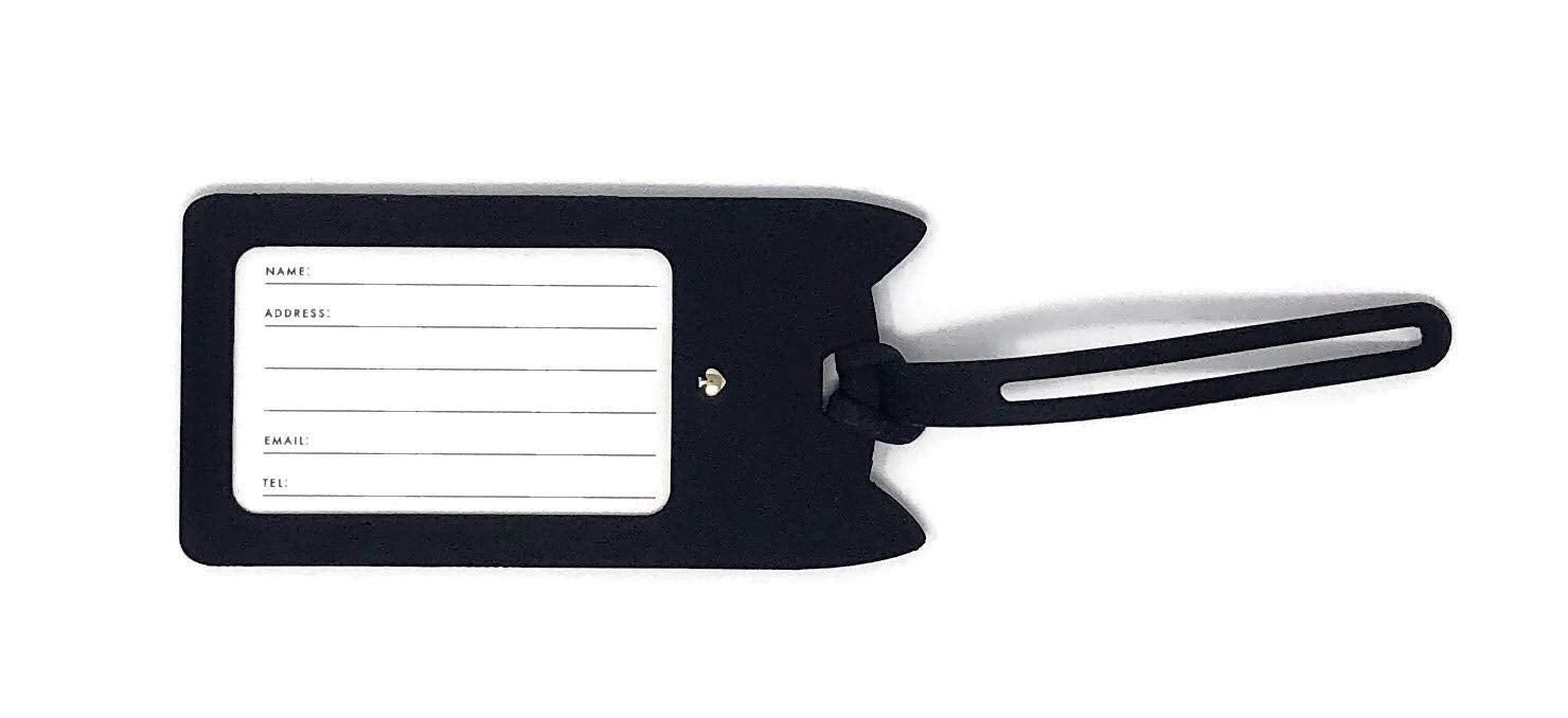 Kate Spade New York Silicone Luggage Tag with Durable Strap, Suitcase Identifiier Black Cat