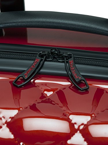 Rockland Quilt Hardside 3 Piece Spinner Wheel Luggage Set, Black, 3-Piece Set, (20"/24"/28"), Red