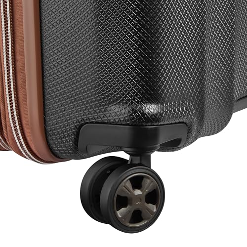 DELSEY PARIS Carrousel Hardside Expandable Luggage with Spinner Wheels, Black, Checked-Medium 24 Inch
