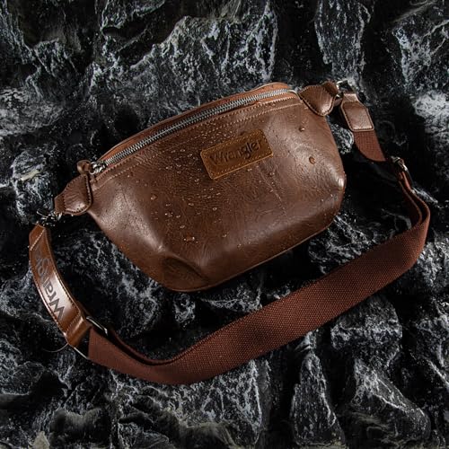 Wrangler Large Fanny Packs for Women Waist Bag Travel Belt Bags Crossbody Sling Purse WG82-194DBR