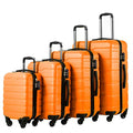 Coolife Luggage 3 Piece Set, Lightweight Durable Hardshell Suitcase set with 360° Spinner Wheels, TSA-approved Lock, Checked Family Travel Luggage sets, 16/20/24/28 Inch, Orange