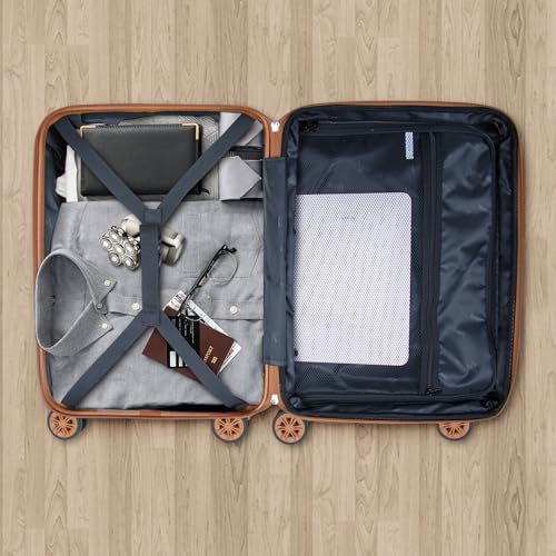 Romswi 26" Medium Checked Luggage, Checked-Medium Hardshell Suitcase with Double Spinner Wheels, Lightweight Large Hardshell Suitcase with TSA Lock,YKK Zipper, Scratch-Resistant Olive Green