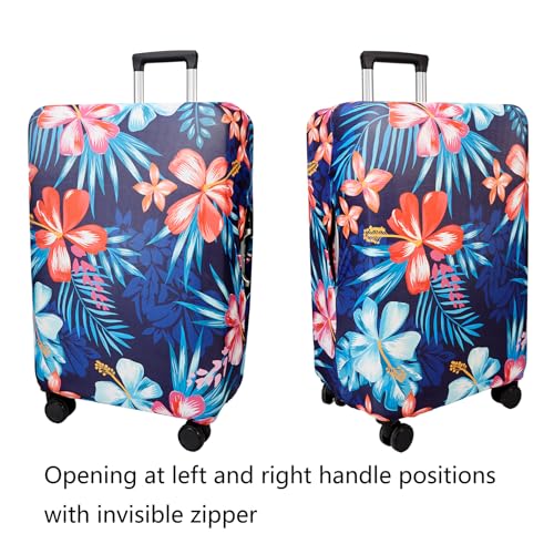 WUJIAONIAO Travel Luggage Cover Baggage Suitcase Cover Protector Skins 18-32 Inch (Flower, M (for 22-24 inch luggage))