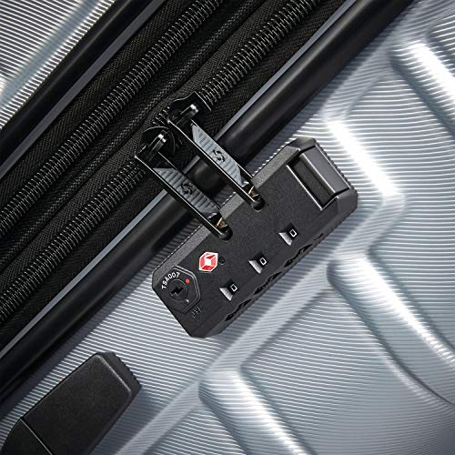 Samsonite Omni 2 Domestic Carry-On Luggage - 22x14x9 Airline-Approved - Features Expandable Polycarbonate Shell, 360° Wheels, TSA Lock - Amazon Exclusive - Artic Silver