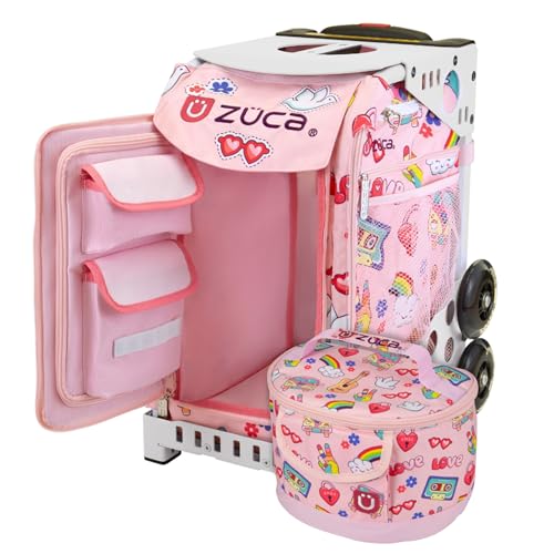 ZUCA Sport Rolling Bag - Groovy Vibes w/White Frame (w/Insulated Tote Bag)