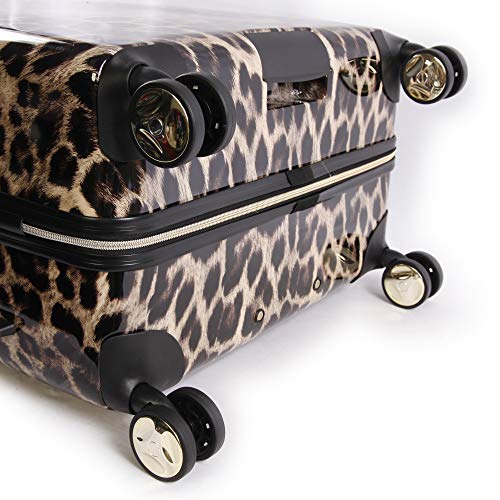 BEBE Luggage Adriana 29" Hardside Check In Spinner Suitcase, Leopard