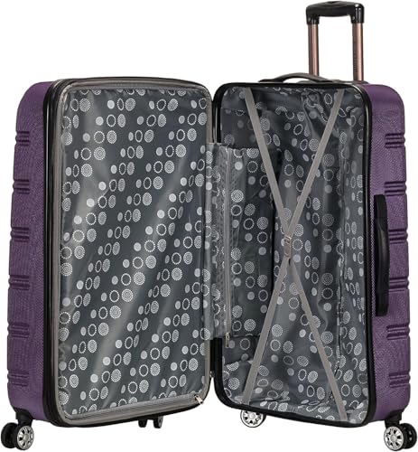 Rockland Melbourne Hardside Expandable Spinner Wheel Luggage, Medium 24", Purple