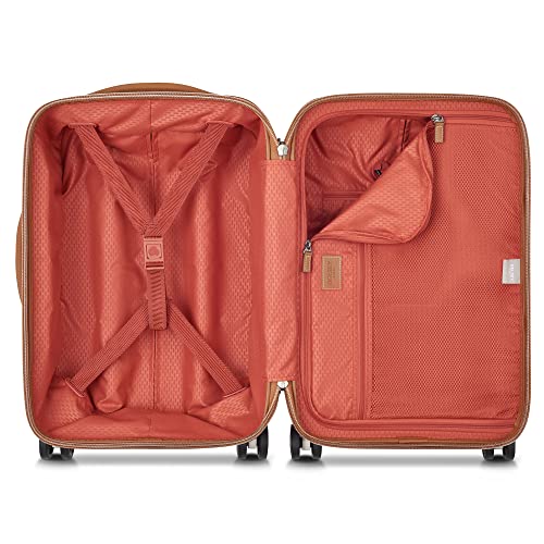 DELSEY PARIS Chatelet Air 2.0 - Hardside Carry on Plus 20 Inch - 360° Spinner Wheels - TSA Lock - USB Port - Lightweight Polycarbonate Travel Suitcase, Chocolate Brown