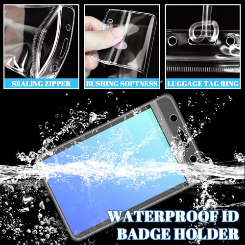 WYOMER 200-Piece Set of Clear Plastic Luggage and Badge Tag Holders, Ideal for ID Cards - Comes with 200 Matching Luggage Tag Loop Straps, Perfect Office, Business, and Travel Supplies